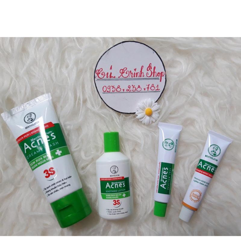 (MẪU THỬ) Set 4 món Acnes MiNi ( 1gel trị mụn 2g+ 1 sữa rữa mặt 25g/xanh+ 1 chai dung dịch ngừa mụn- kháng khuẩn 25ml+ 1 gel tri thâm min 2g)