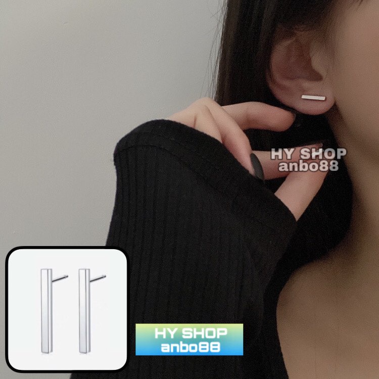 Khuyên tai titan thanh thẳng bông tai titan nam nữ
