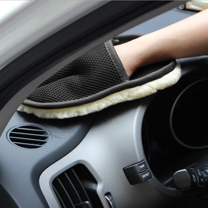 Găng Tay Rửa Xe Ô Tô, Xe Máy, Găng Tay Lông Cừu Chất Lượng Cao