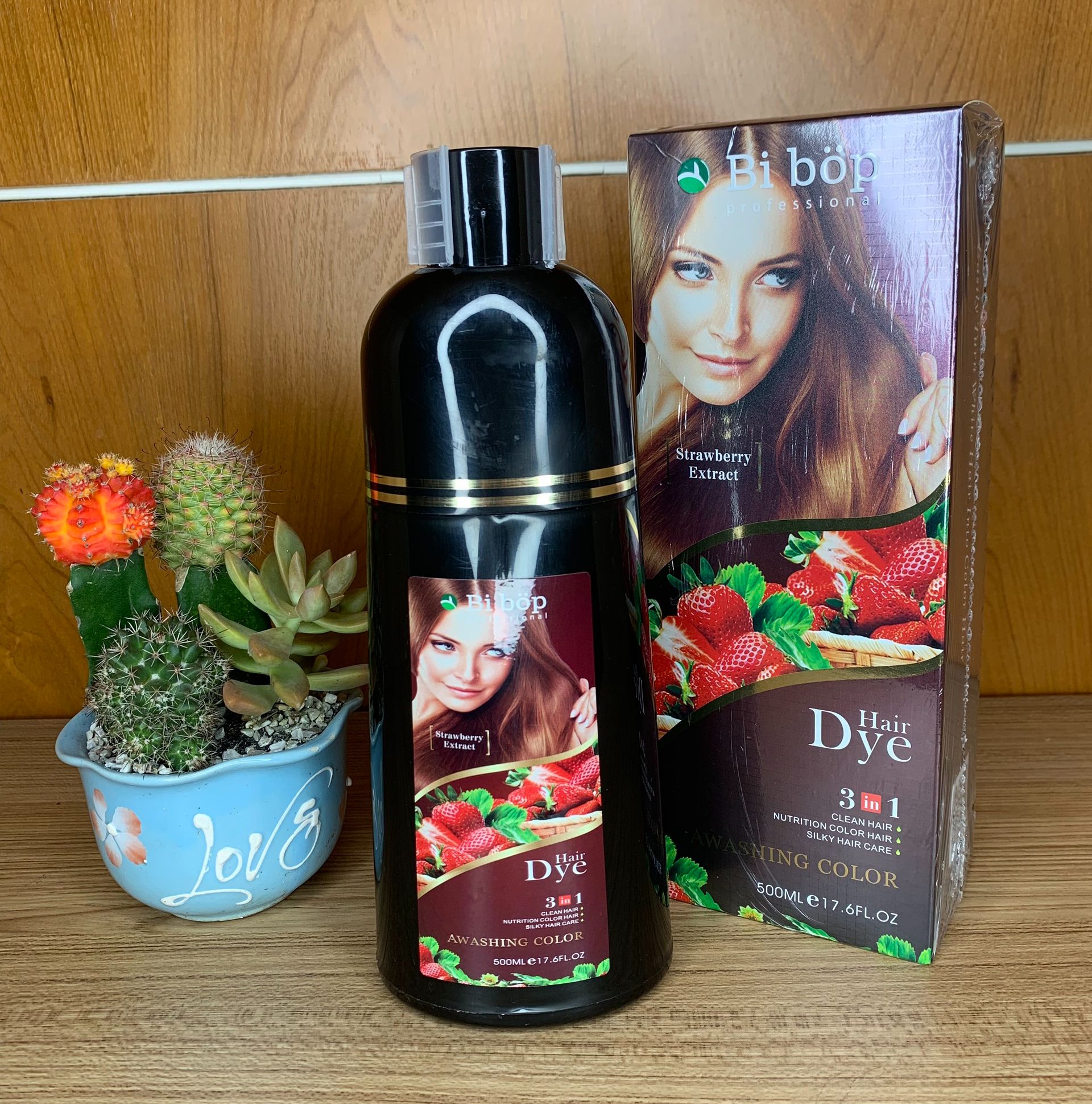 Dầu Gội Phủ Tóc Bạc Bibop 500ml ( Gội Là Nâu Bibop )
