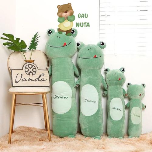 Gối ôm cho bé, gối ôm hình thú ếch xanh siêu đáng yêu 4 size 55cm, 70cm, 90cm, 110cm