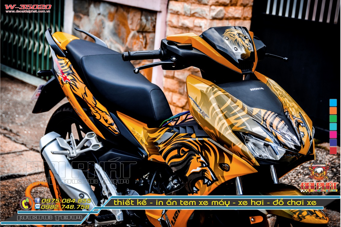Tem Trùm Winner X 150 Thiết Kế Cam Đen