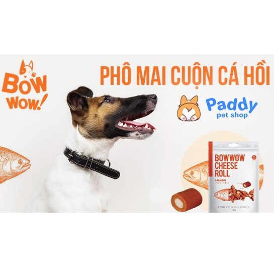 Bánh Thưởng Cho Chó Phô Mai Cuộn Cá Hồi Bowwow Cheese Roll 120g