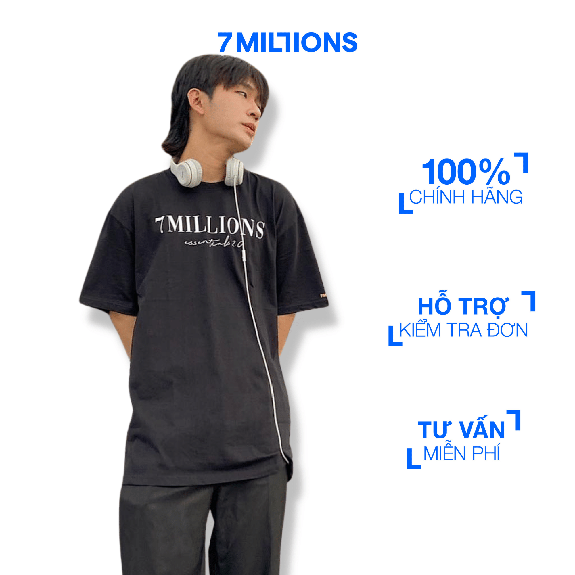 7MILLIONS Áo thu Basic 2.0 / Màu đen