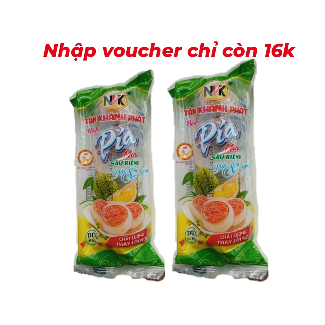 2 cây bánh pía đậu xanh sầu riêng lá dứa Tân Phúc Khánh siêu ngon( cây 5 cái)