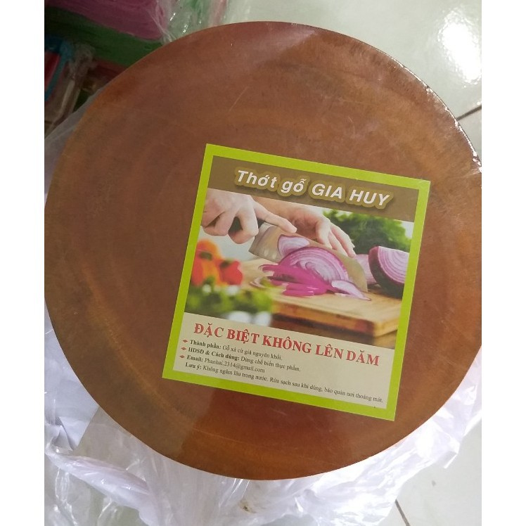 Thớt gỗ tự nhiên tròn size 26 dầy 3cm