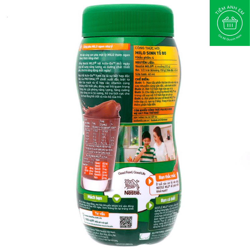 Bột thức uống lúa mạch Milo Active Go hũ 400g
