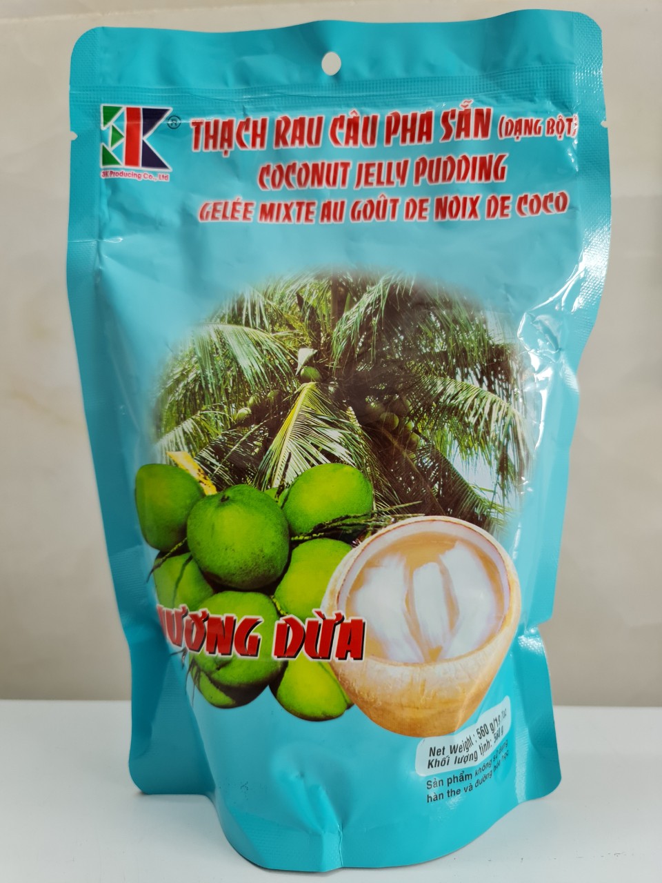 Bột thạch rau câu pha sẵn 3k agar jelly pudding coconut flavour