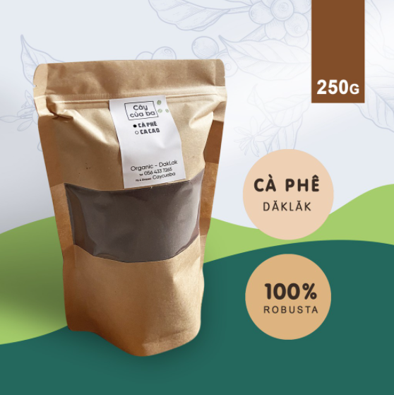Cà phê ROBUSTA 100% nguyên chất 250g  - CAFE ĐẶC SẢN DAKLAK