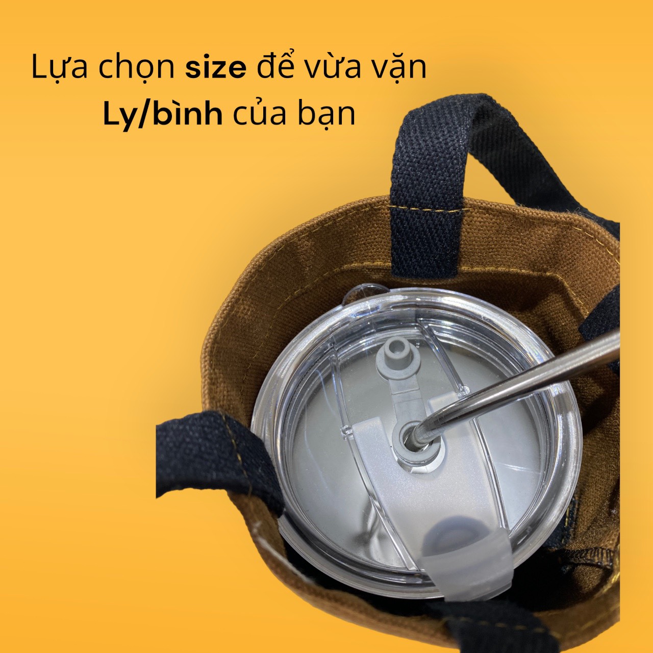 Túi vải Canvas đựng bình giữ nhiệt