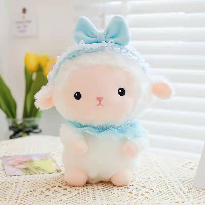 Gấu bông cừu đeo túi cầu vồng, cừu dolly đeo nơ dễ thương đáng yêu siêu hot, hàng xịn cao cấp loại 1
