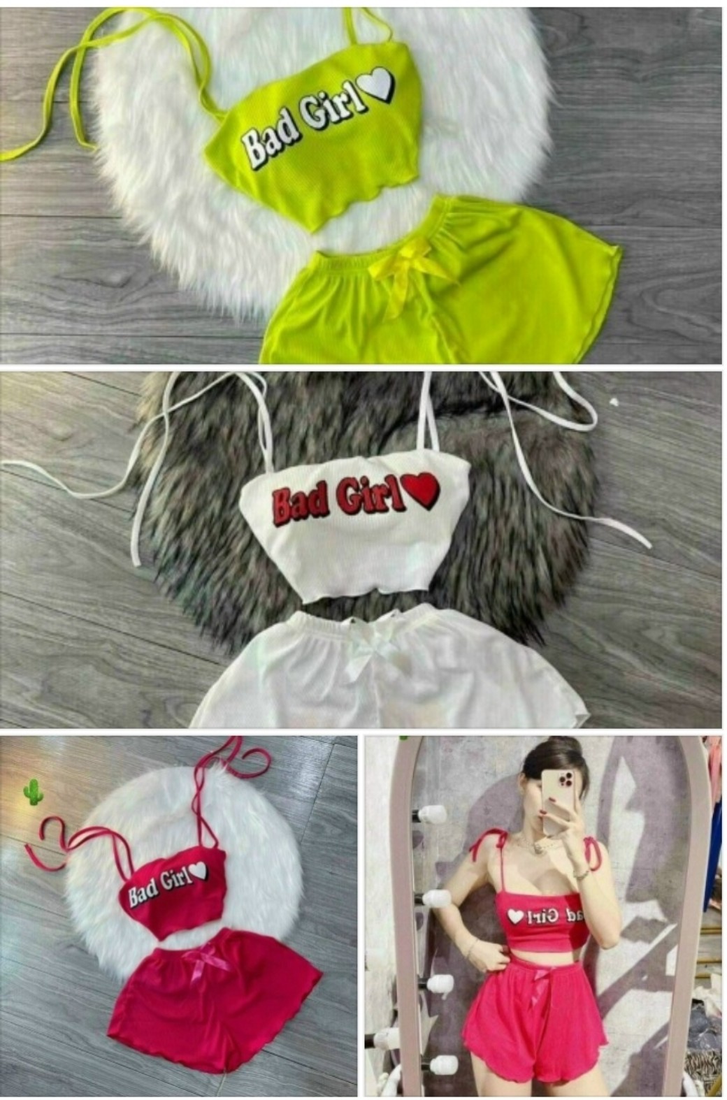 Sét bộ áo dây girl + quần kiểu (áo có mút ngực )
