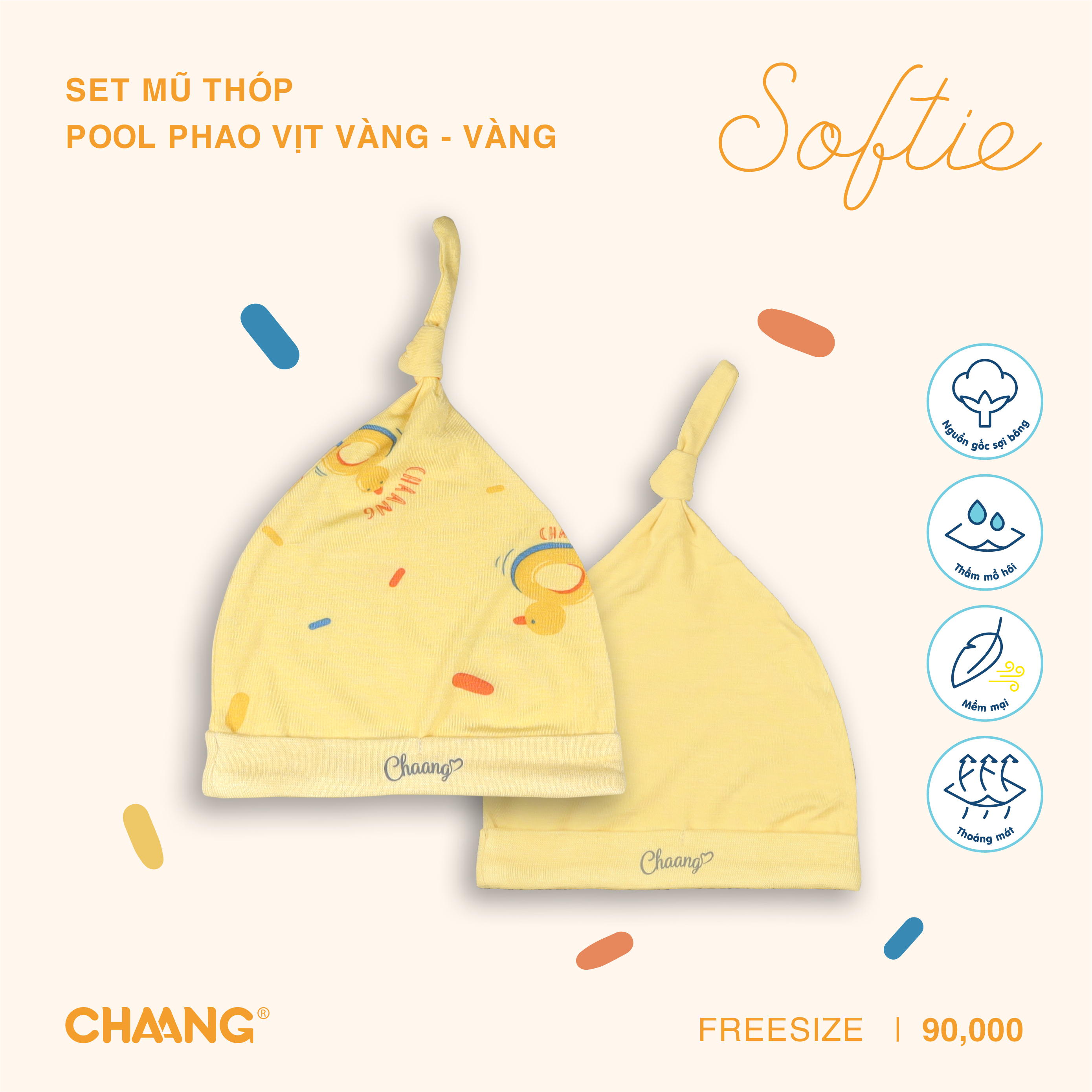 [CHAANG] SET 2 mũ thóp cho bé sơ sinh Pool CHAANG