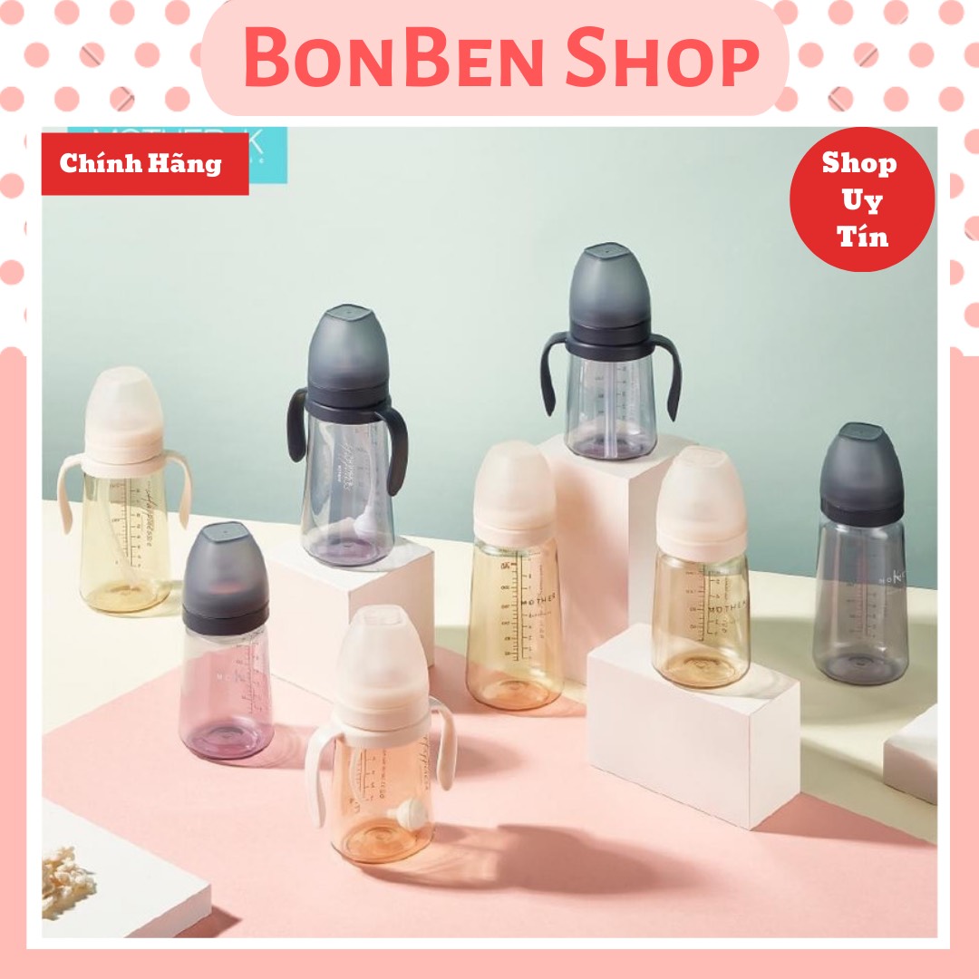 BÌNH SỮA MOTHER K BASIC BẢN 2021 DUNG TÍCH SIZE 300ML, CHẤT LIỆU NHỰA PPSU CAO CẤP AN TOÀN CHO TRẺ SƠ SINH, CAM KẾT HÀNG CHÍNH HÃNG