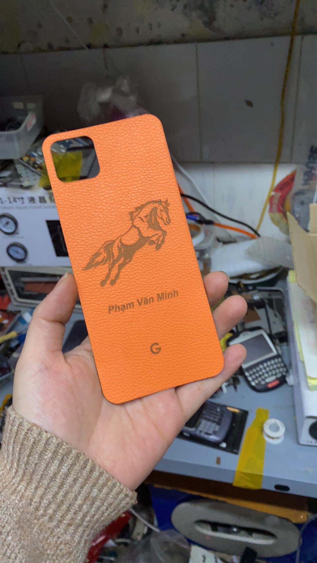 Dán da lưng Google Pixel 4XL khắc hình trống đồng