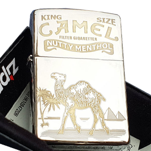 Zippo camel khắc cnc zk139 - zippo usa chrome bóng khắc lạc đà - deva