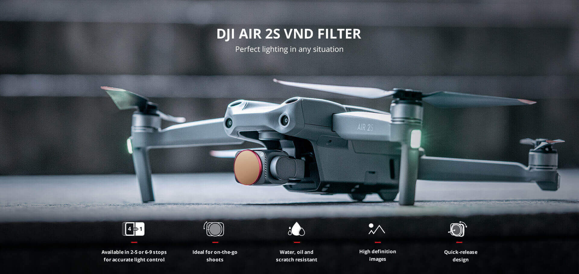 Kính lọc Mavic Air 2S VND Filter (6 to 9 stop) – PGYtech