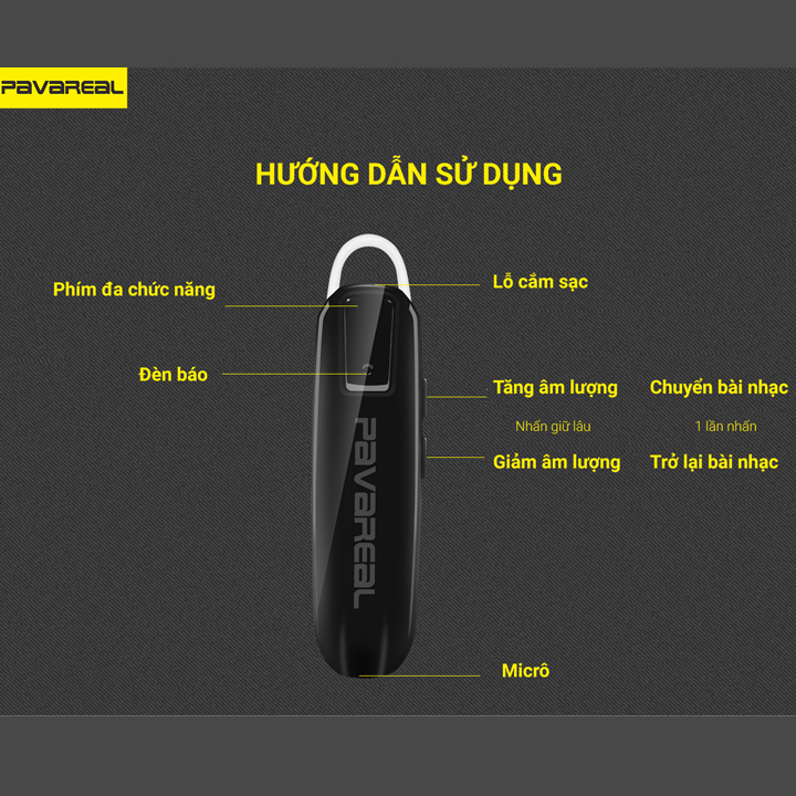 [HCM]Tai Nghe Bluetooth Cao Cấp PAVAREAL BT89 (Chống Khử Âm Ồn Khi Chạy Xe)