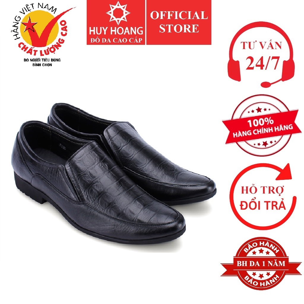 Men's black crocodile grain cow leather shoes hk7159