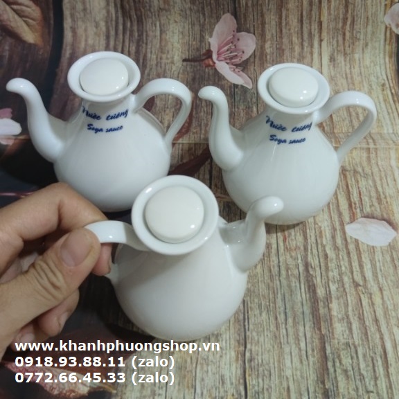 bình đựng nước tương sứ Minh Long -