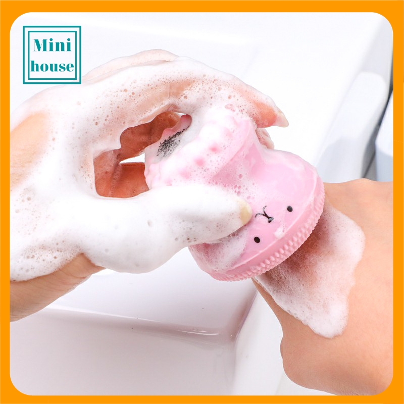 Cọ Rửa Mặt Hình Bạch Tuộc Màu Hồng