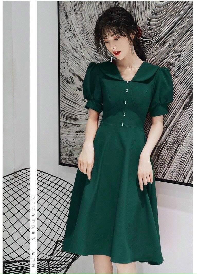 Đầm nút nhí 2 màu