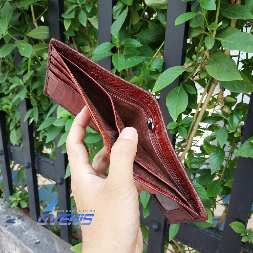 [FREE SHIP] VÍ DA CÁ SẤU NAM 2 MẶT SANG TRỌNG MADE BY OVENIS
