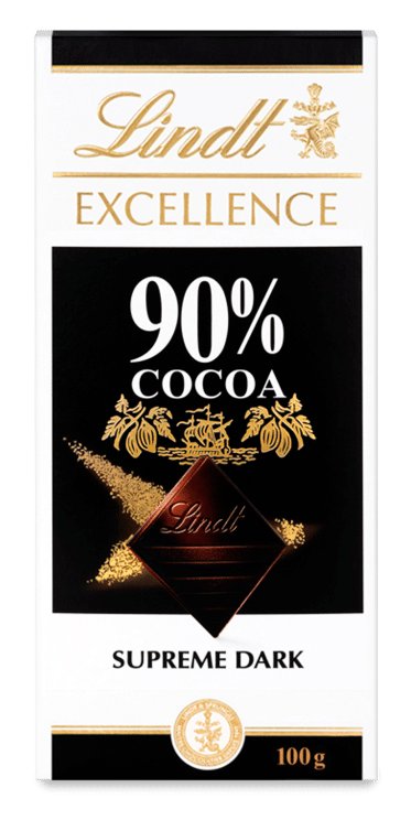 Sô-cô-la Lindt Excellence 90% ca cao 100g.Hsd/ Best before: 03/2026
