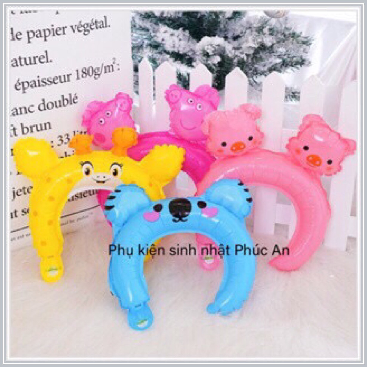 Bóng phao cài tóc dễ thương 29cm mừng sinh nhật hpbd