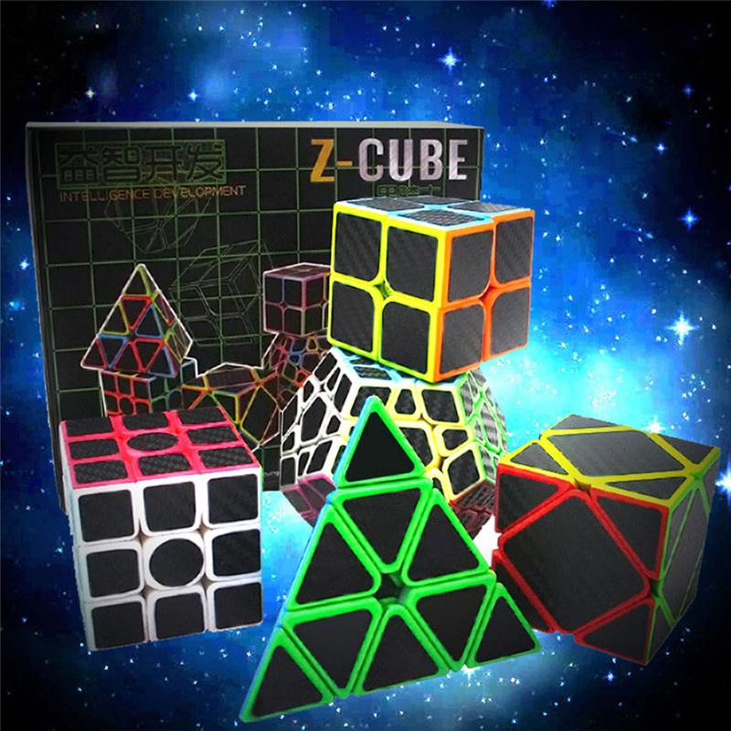 Combo 5 Rubik Zcube Carbon Biến Thể - 5 Rubik Cao Cấp  ( Tặng 5 chân đế rubik )