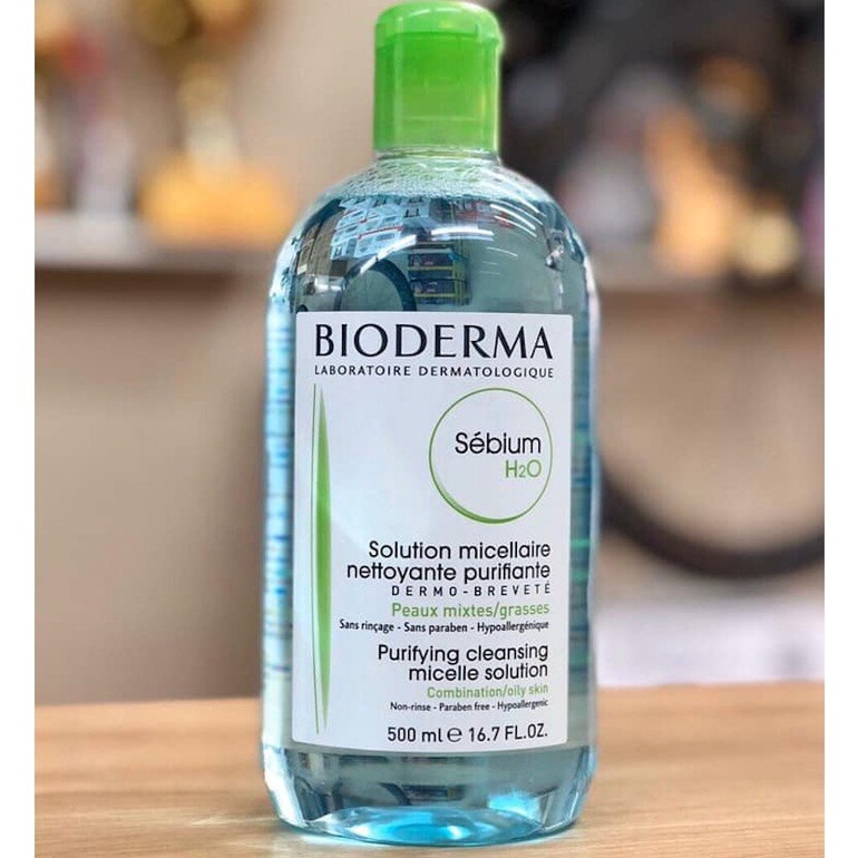 Nước tẩy trang biodermal cho da dầu mụn và da nhạy cảm 500ml