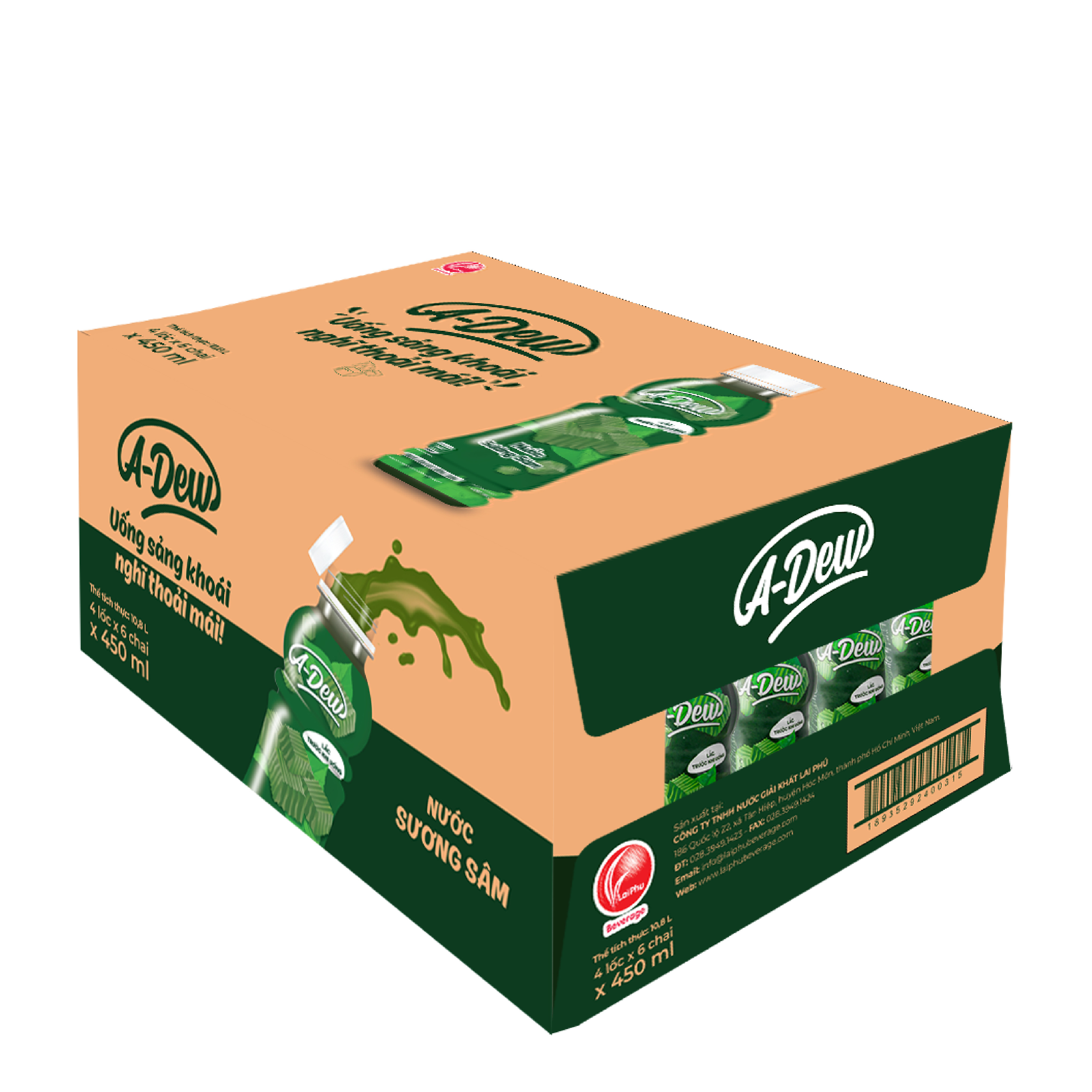 Nước Sương Sâm A-Dew Chai 450ml (Thùng 24 chai)