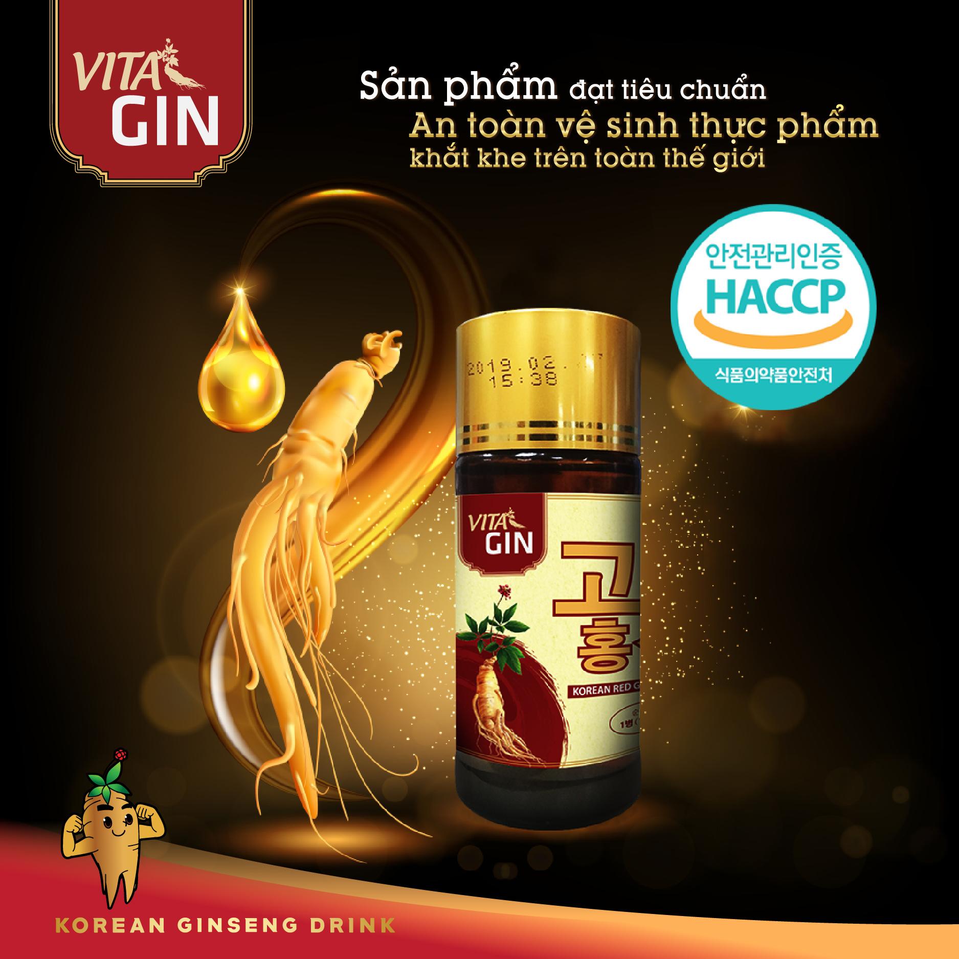 Nước Hồng Sâm Hàn Quốc VITAL GIN PLATINUM (6 chai x 75ml)