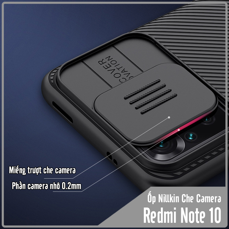 Ốp lưng Nillkin cho máy Xiaomi Redmi Note 10 CamShield che camera - Hàng nhập khẩu