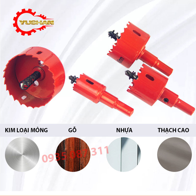 Mũi khoét lỗ tròn đa năng mũi khoét sắt mũi khoét gỗ thạch cao từ 20mm đến 200mm/ hình ảnh thực tế