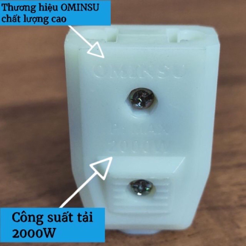[ CHÍNH HÃNG OMINSU] Phich Cắm Âm, Phích Cái - chống cháy, chống vỡ - Siêu Bền