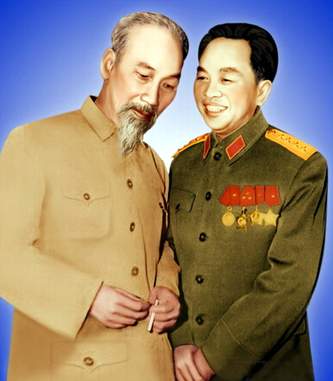 Tranh Bác Hồ và Đại Tướng Võ Nguyên Giáp kèm khung tranh