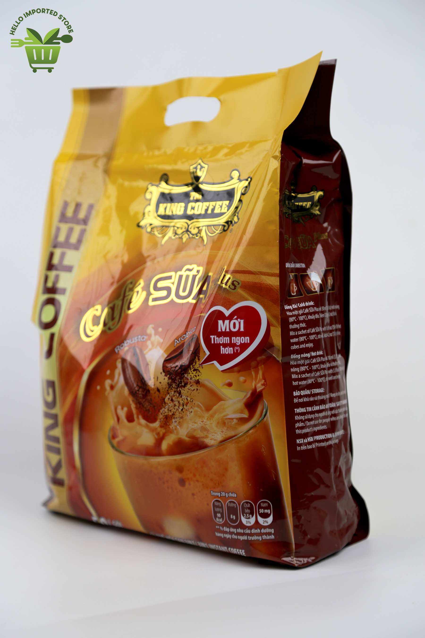 Cà Phê Sữa Hoà Tan King Coffee - Túi 50 gói * 20g