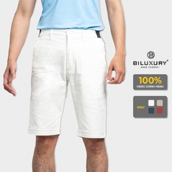 Nơi bán BILUXURY - Quần ngố kaki nam cao cấp màu trắng  dễ phối đồ có kèm túi tiện dụng BIMAN by BILUXURY - 5QNKB002TRK