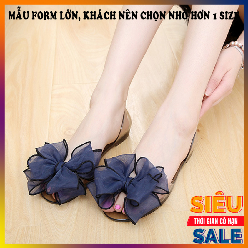 GIÀY NỮ CHEN-8 QUÃNG CHÂU kiểu dáng BÚP BÊ, GIAY BUP BE chất liệu nhựa dẻo, có thể đi mưa chống thấm, nhiều màu nhiều size giá rẻ