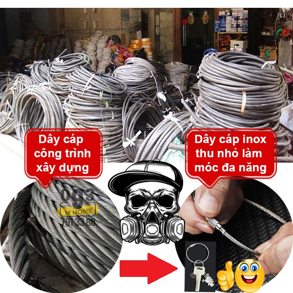 Dây Móc Cáp Thép Dây Treo Vật Dụng Móc Chìa Khóa Móc Đa Năng Móc Cáp
