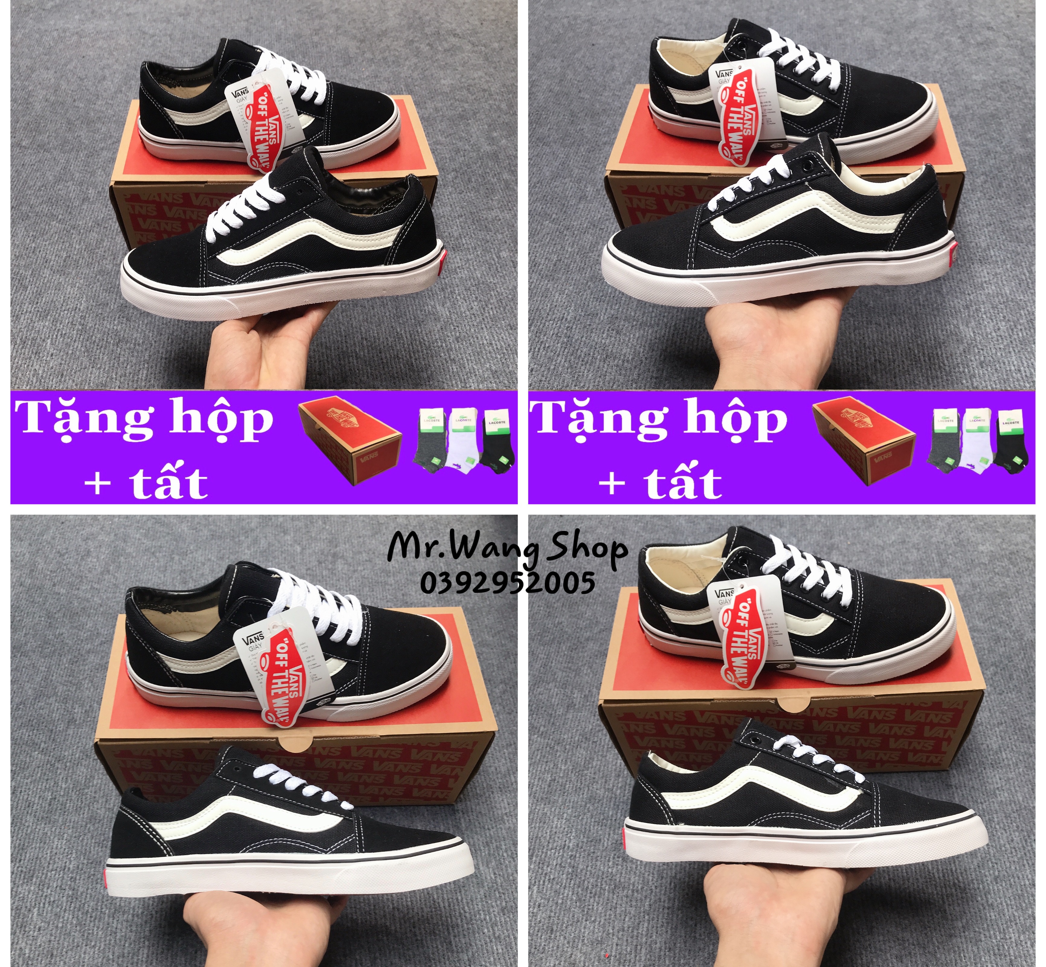 [Fullbox, Bill + Tất] Giày thể thao Vans Old Skool đen 36-43
