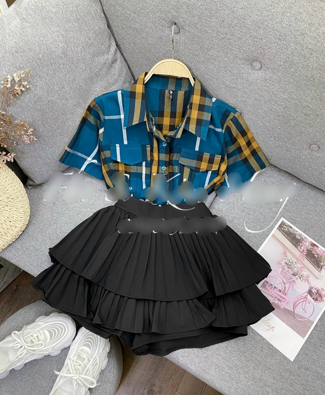 [HCM]Áo sơ mi bbr tay ngắn sọc nhỏ