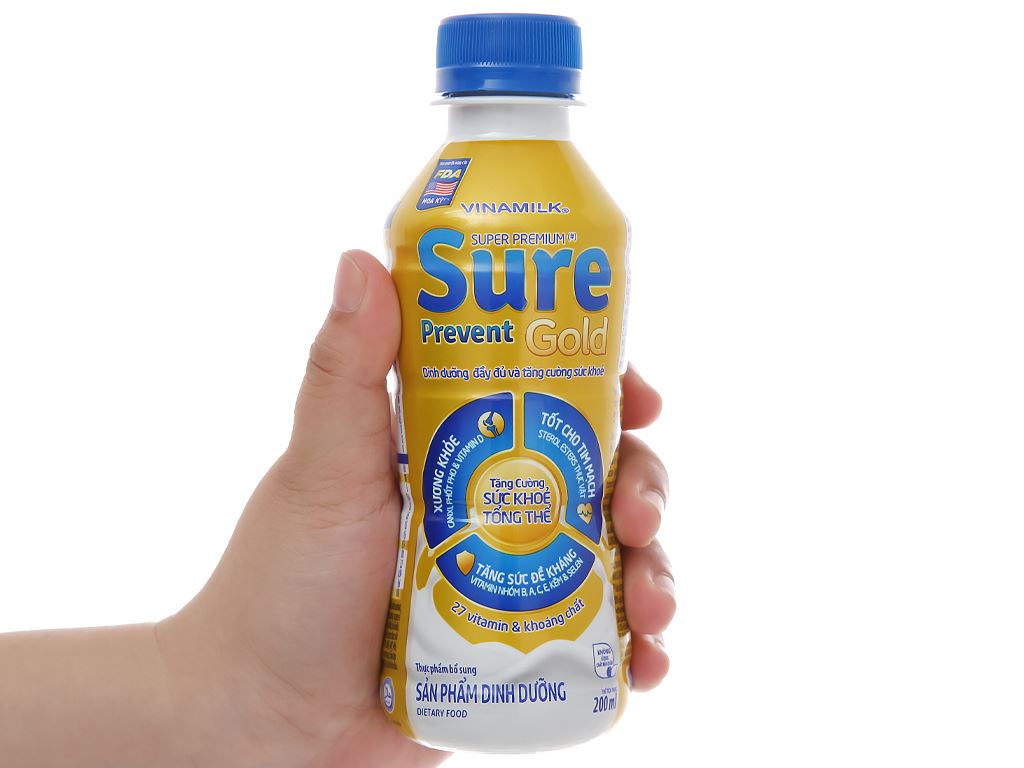 01 thùng sữa nước Sure Prevent gold Vinamilk (sữa bột pha sẵn) 200ml