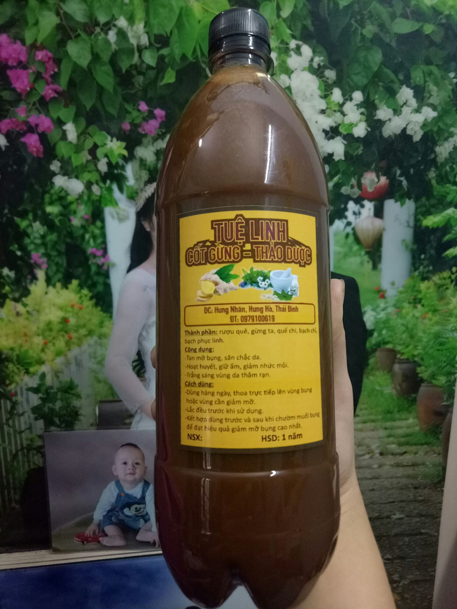 Cốt gừng thảo dược thoa body (gừng, quế, địa liền)
