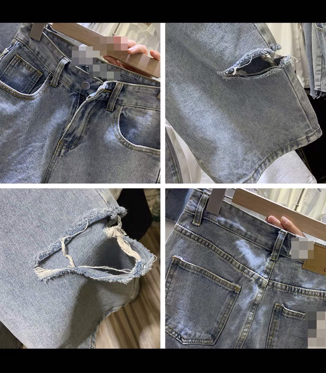Quần Jeans ngố lai cuốn rách PT
