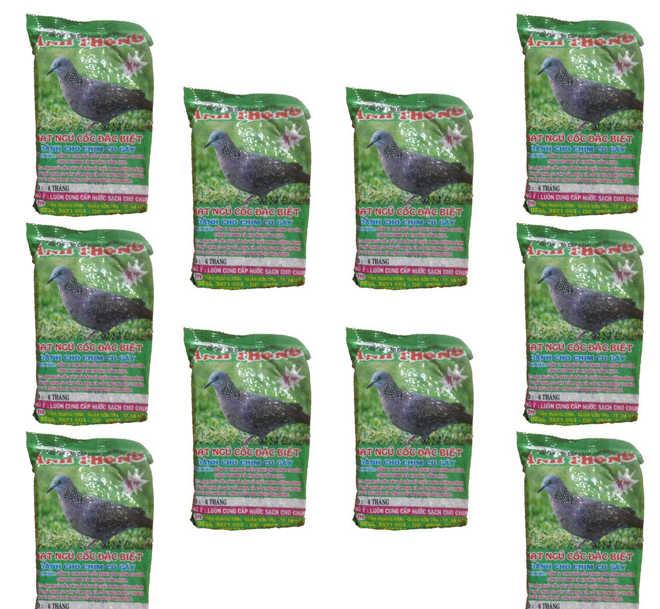 10 gói hạt ngũ cốc đặc biệt chim cu gáy anh thông 250g - thức ăn chim