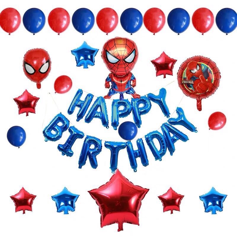 Bộ bong bóng trang trí spiderman set batn04