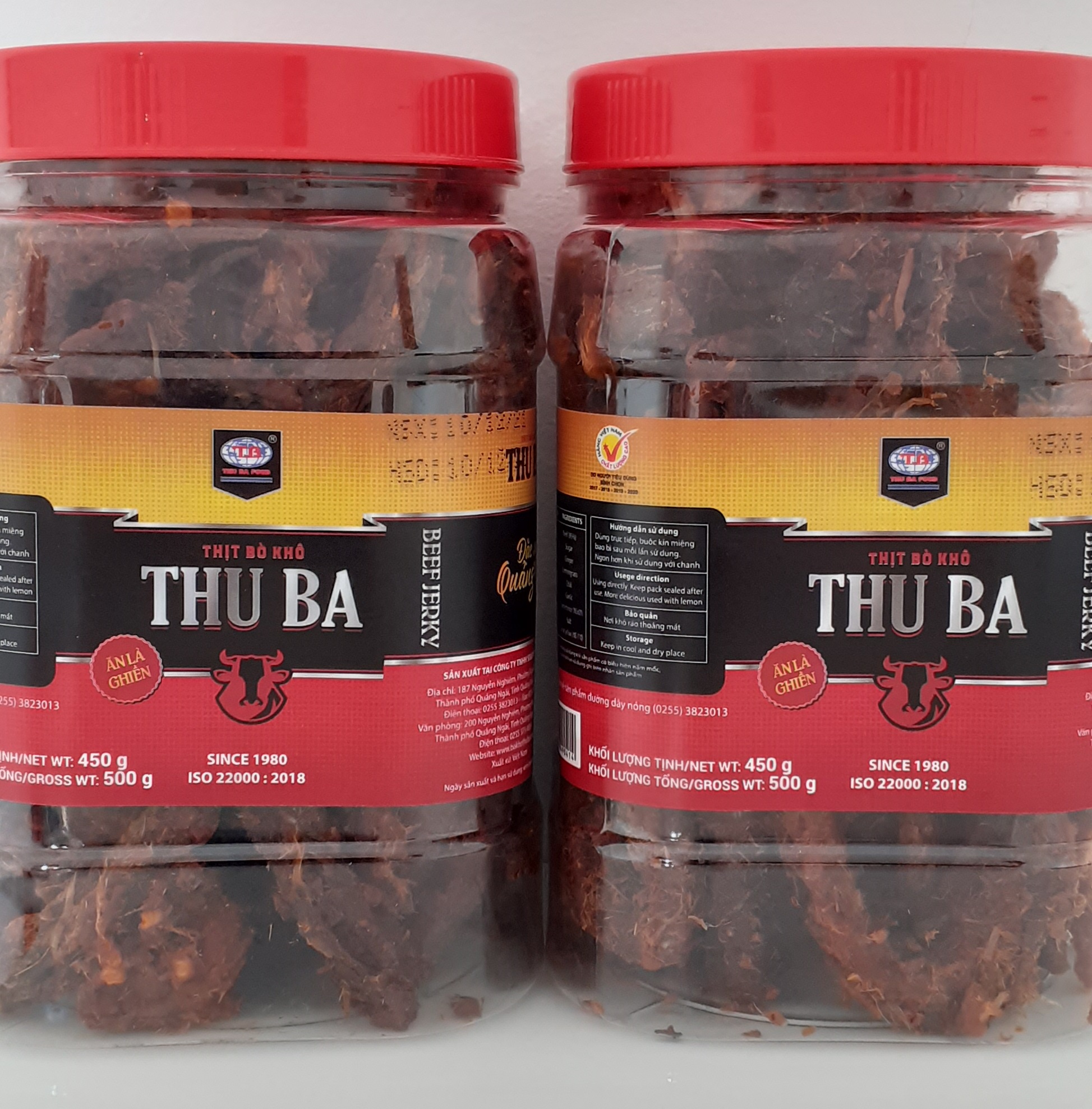 Combo 2 hộp khô bò que cây ngon Thu Ba (2x500gr)