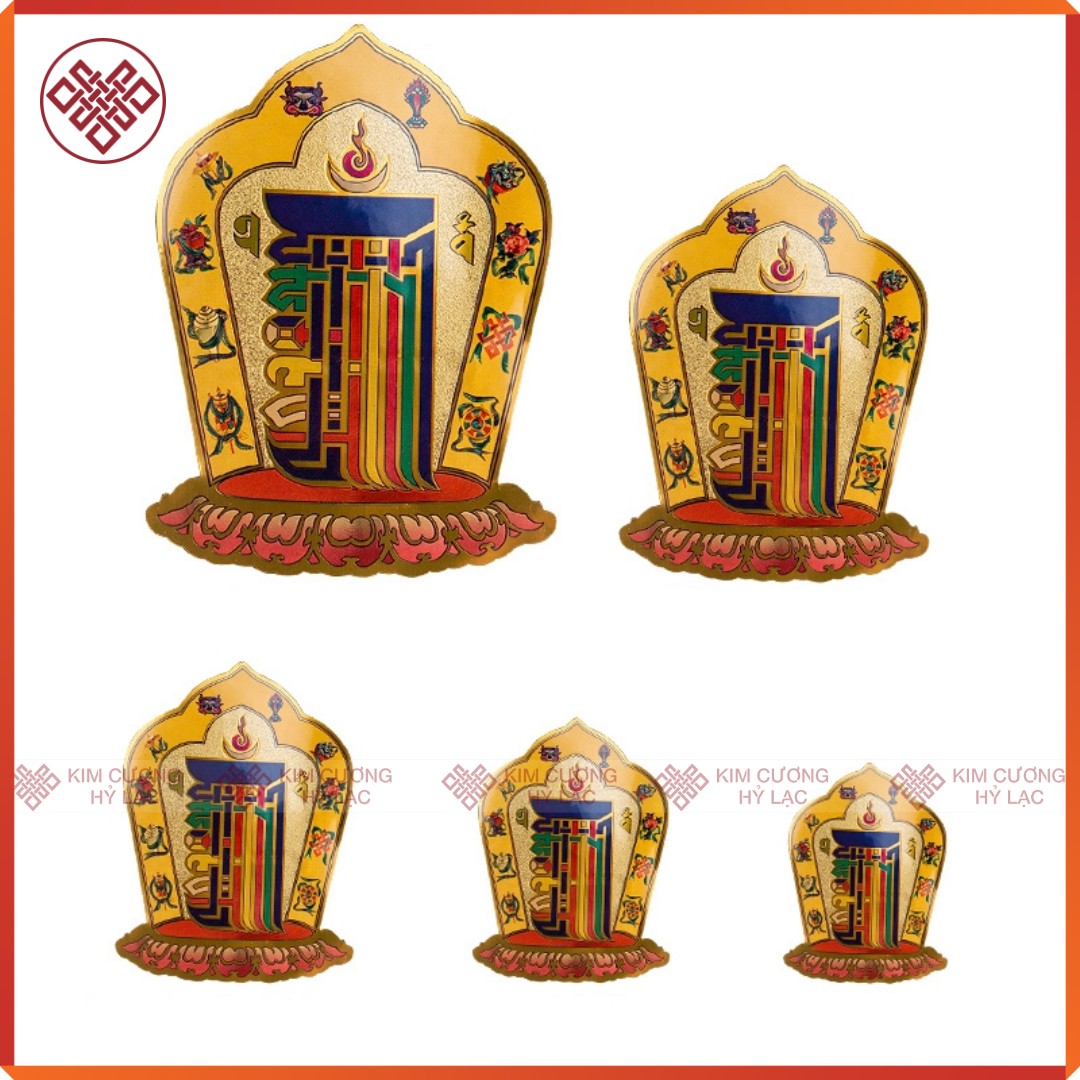 Decal dán biểu tượng Kalachakra Mật tông [Kim Cương Hỷ Lạc]